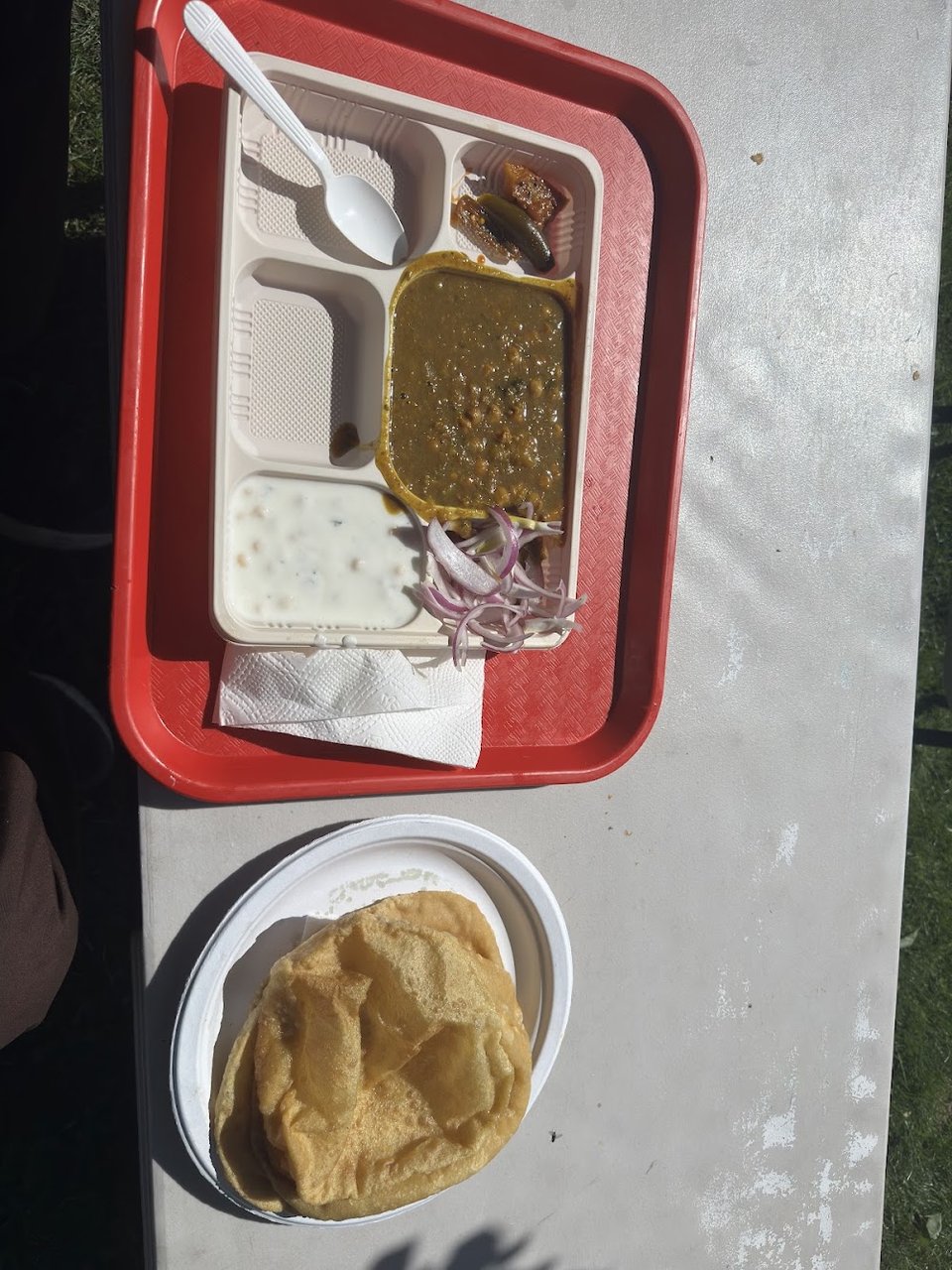 Chole Bhature with Raita and Pickle